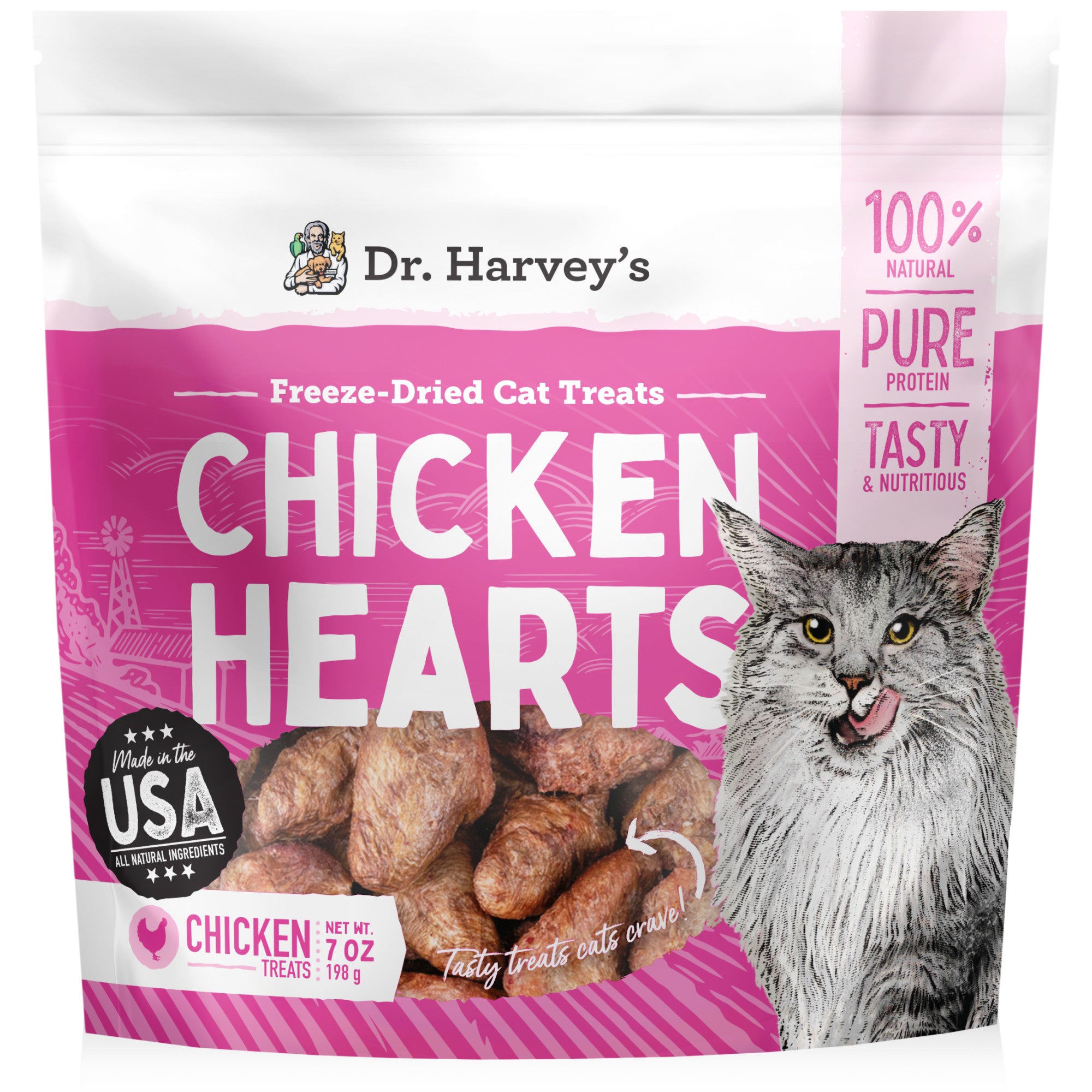 Freeze-Dried Raw Chicken Hearts for Cats