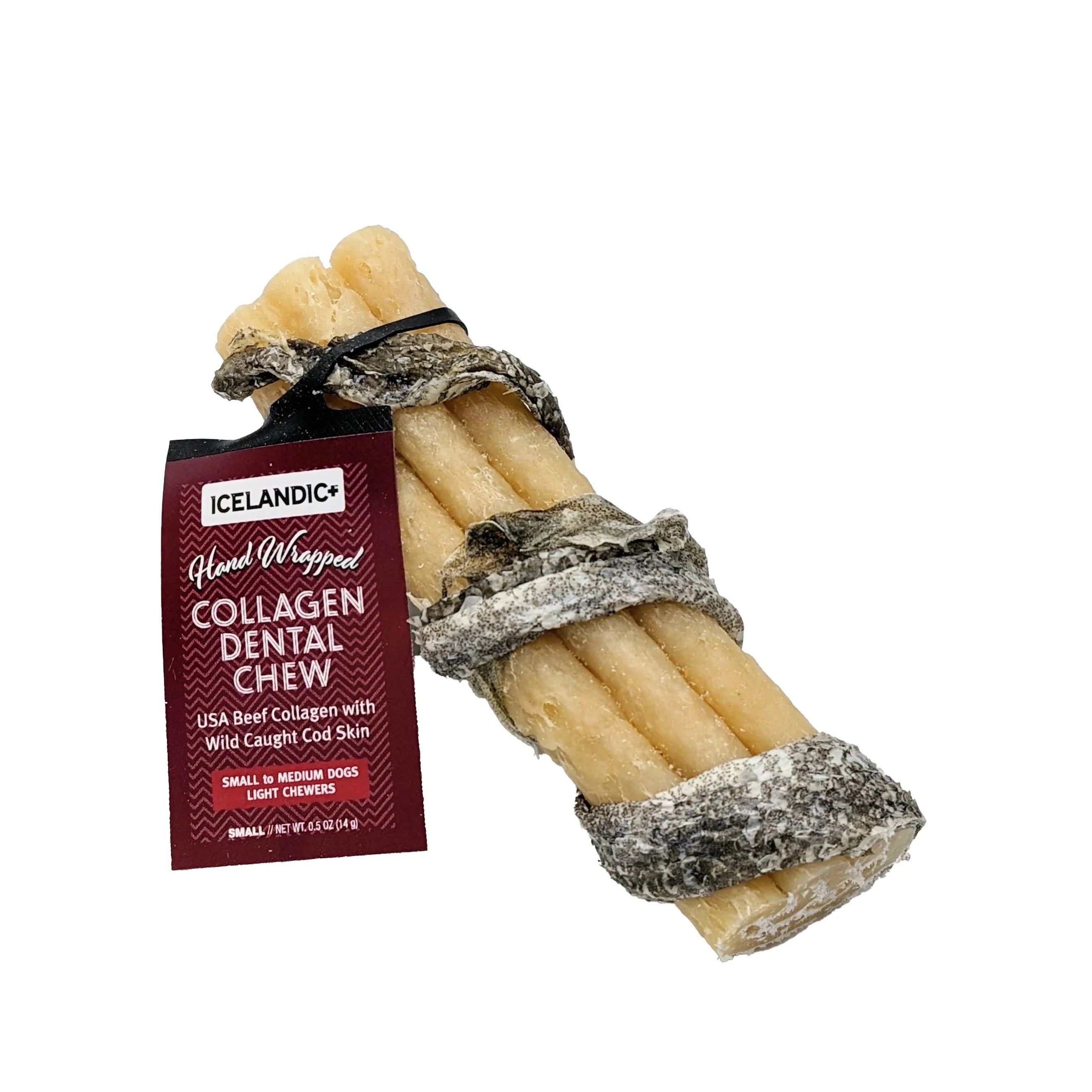 Beef Collagen Dental Chew Wrapped With Cod Skin 4"