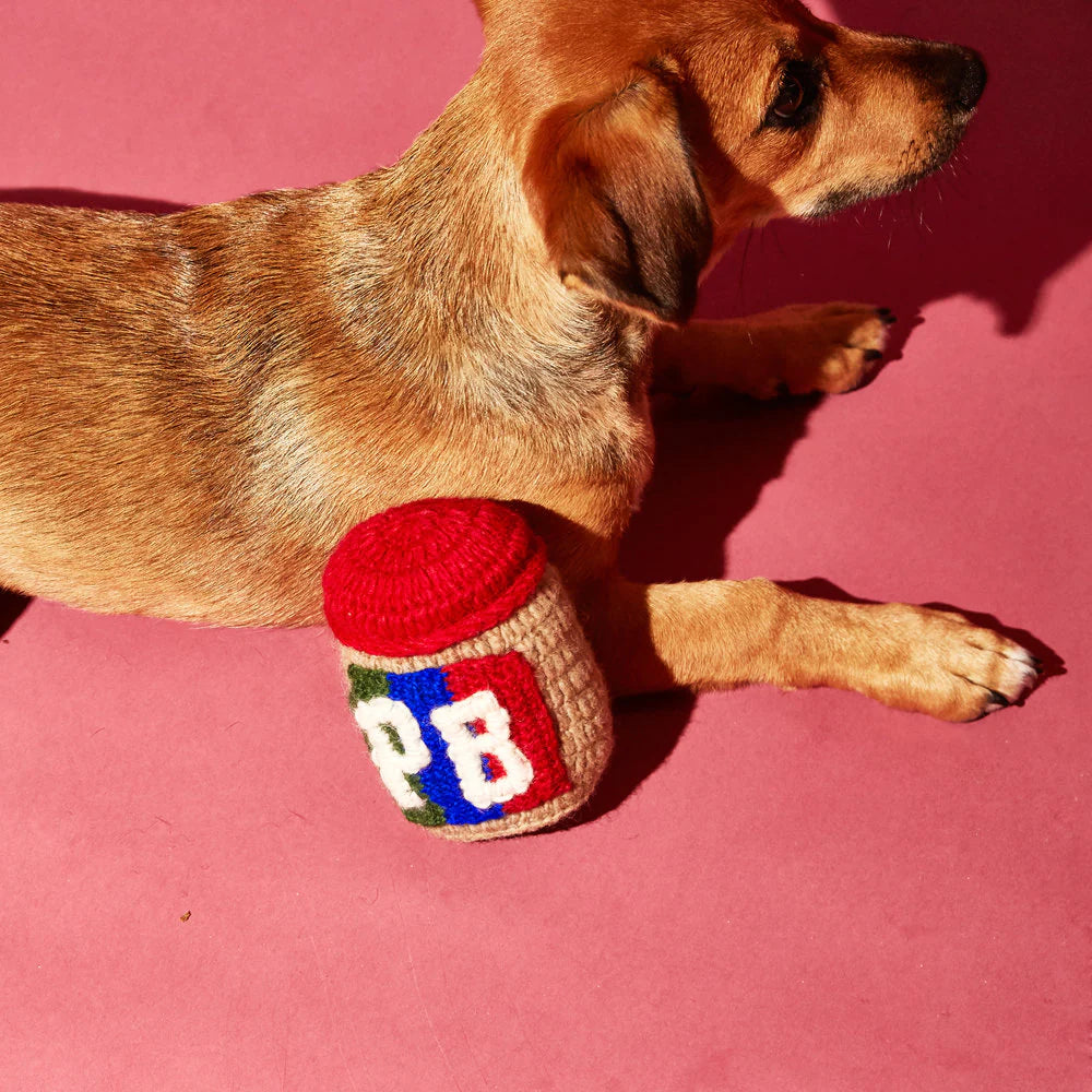 Hand Knit Peanut Butter Dog Toy