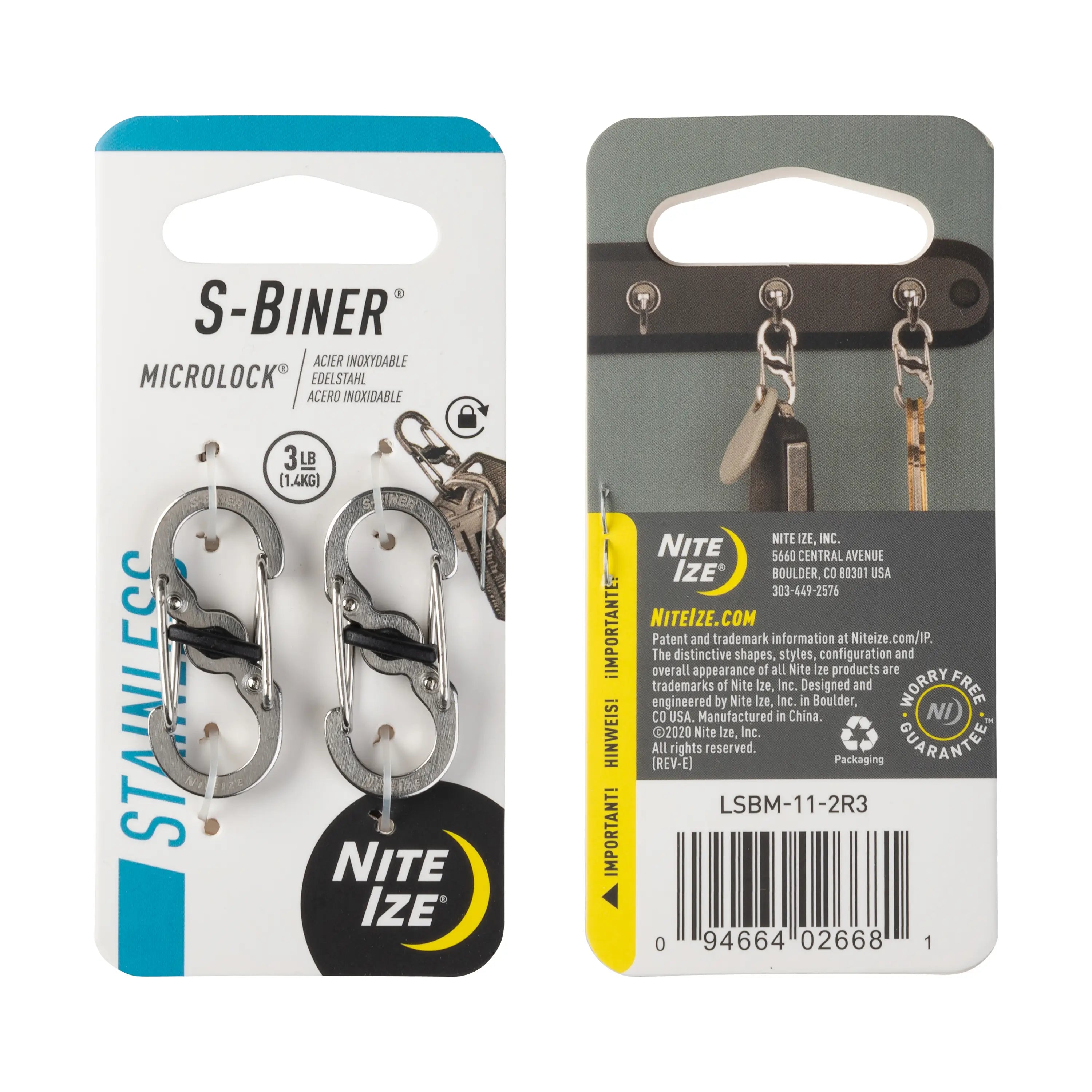 S-Biner® MicroLock® Stainless Steel - 2 Pack