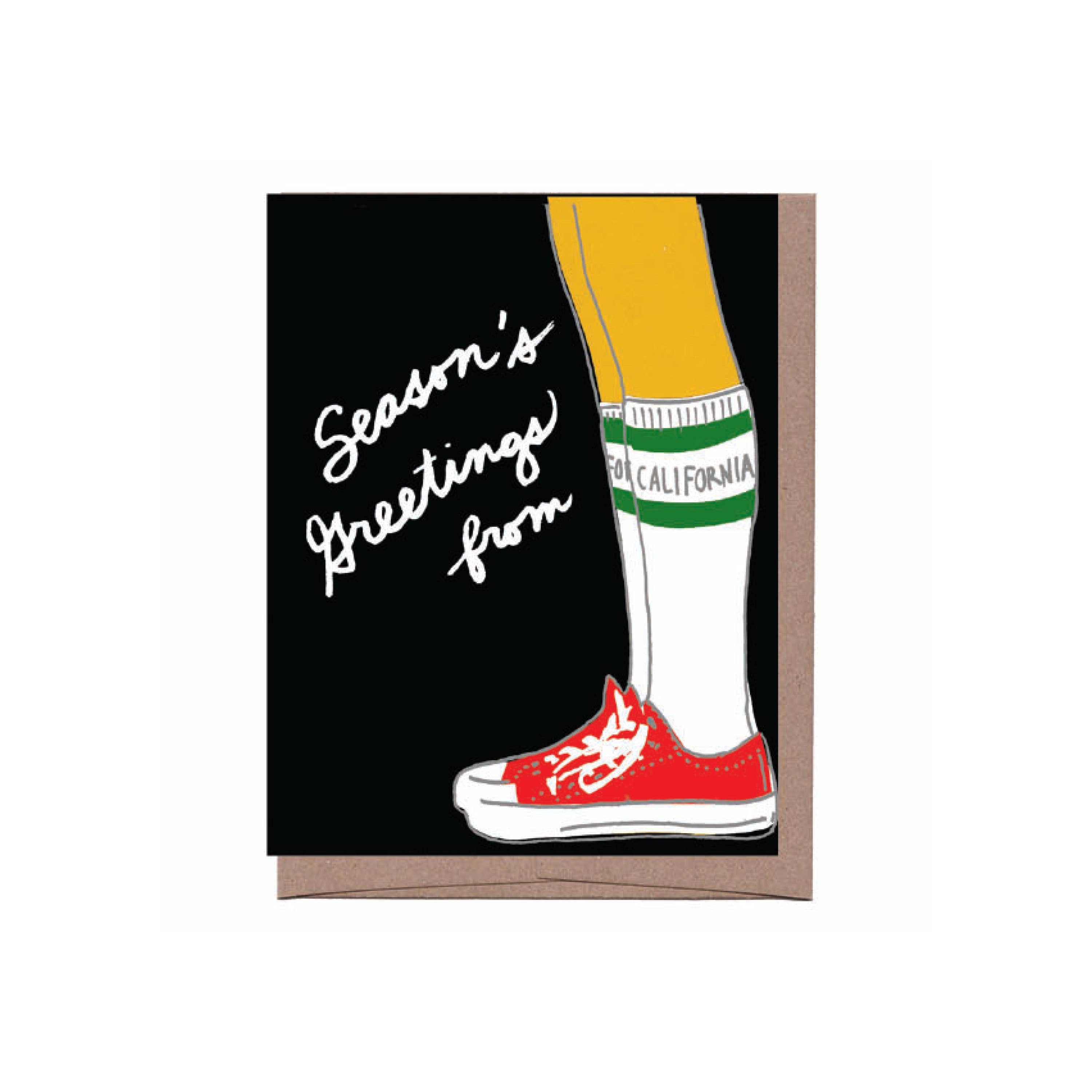 Knee Socks California Christmas Greeting Card