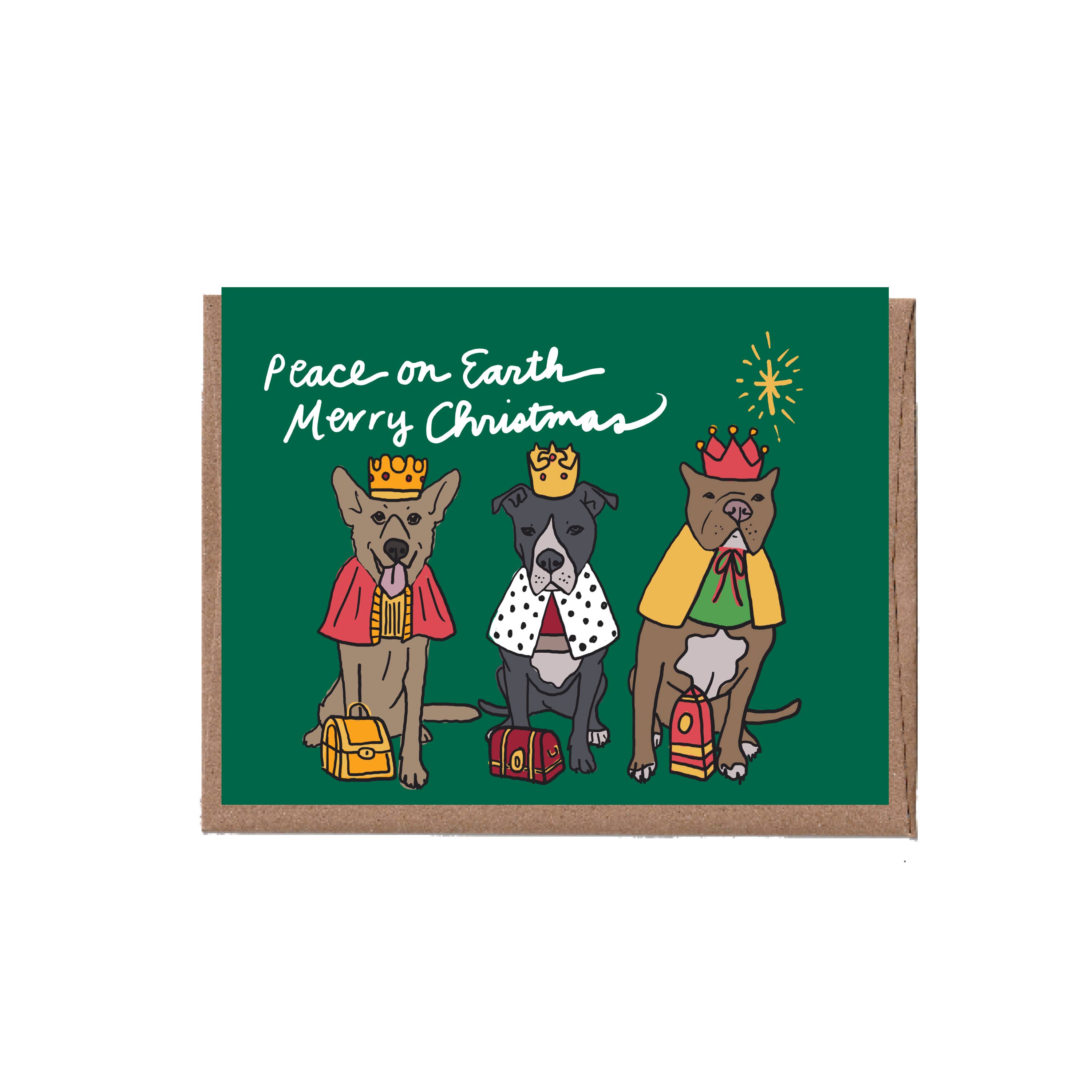 Three Wise Dogs Christmas Greeting Card