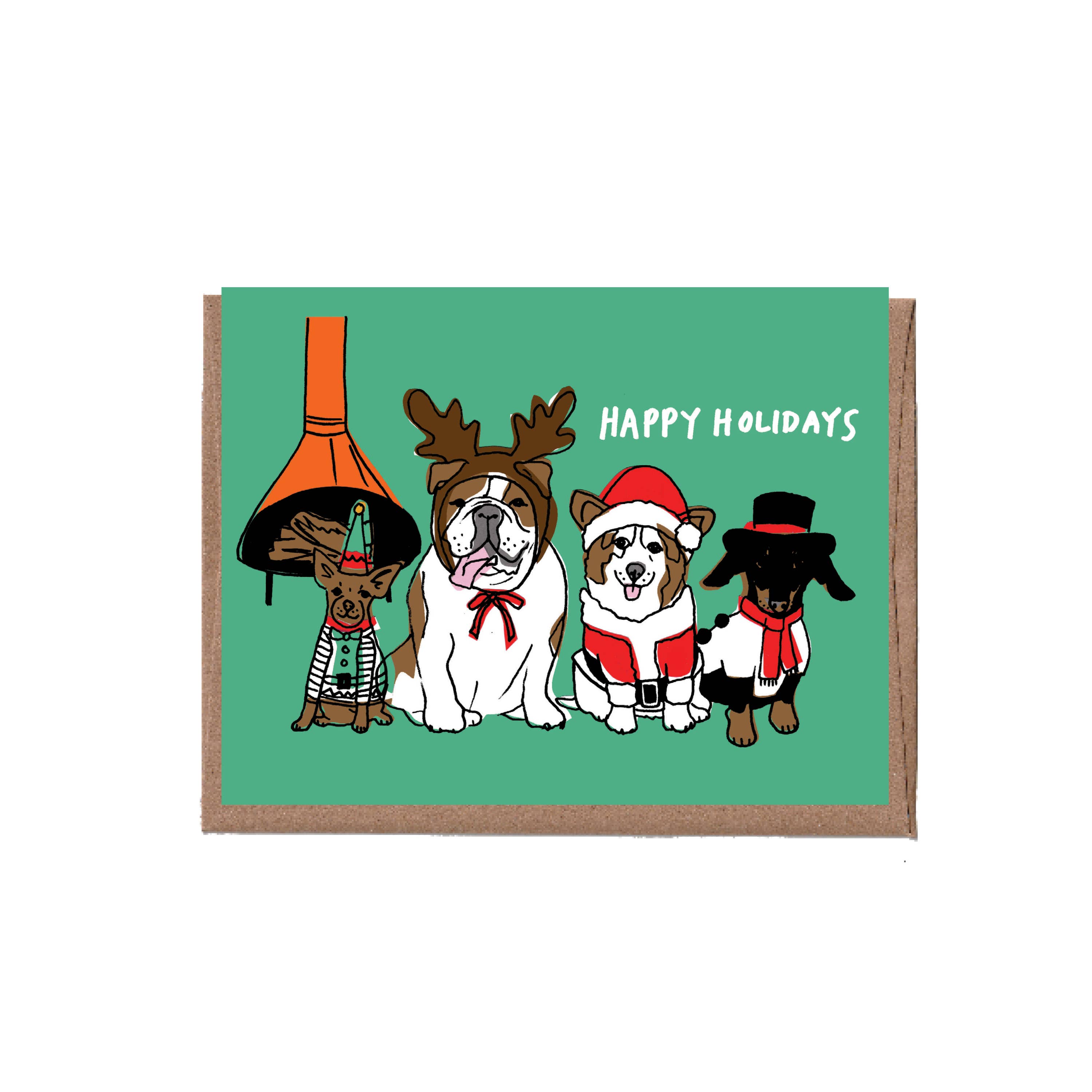 Vintage Dogs Christmas Greeting Card