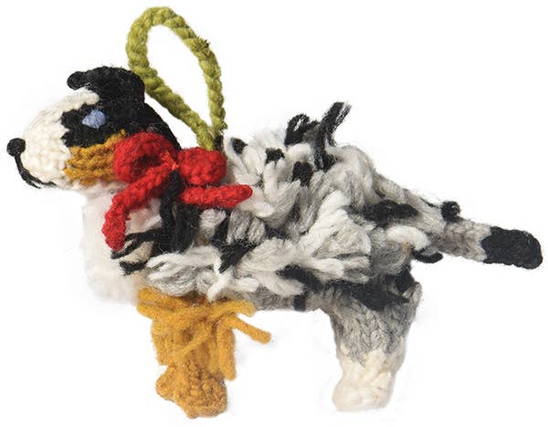 Hand Knit Dog Ornament