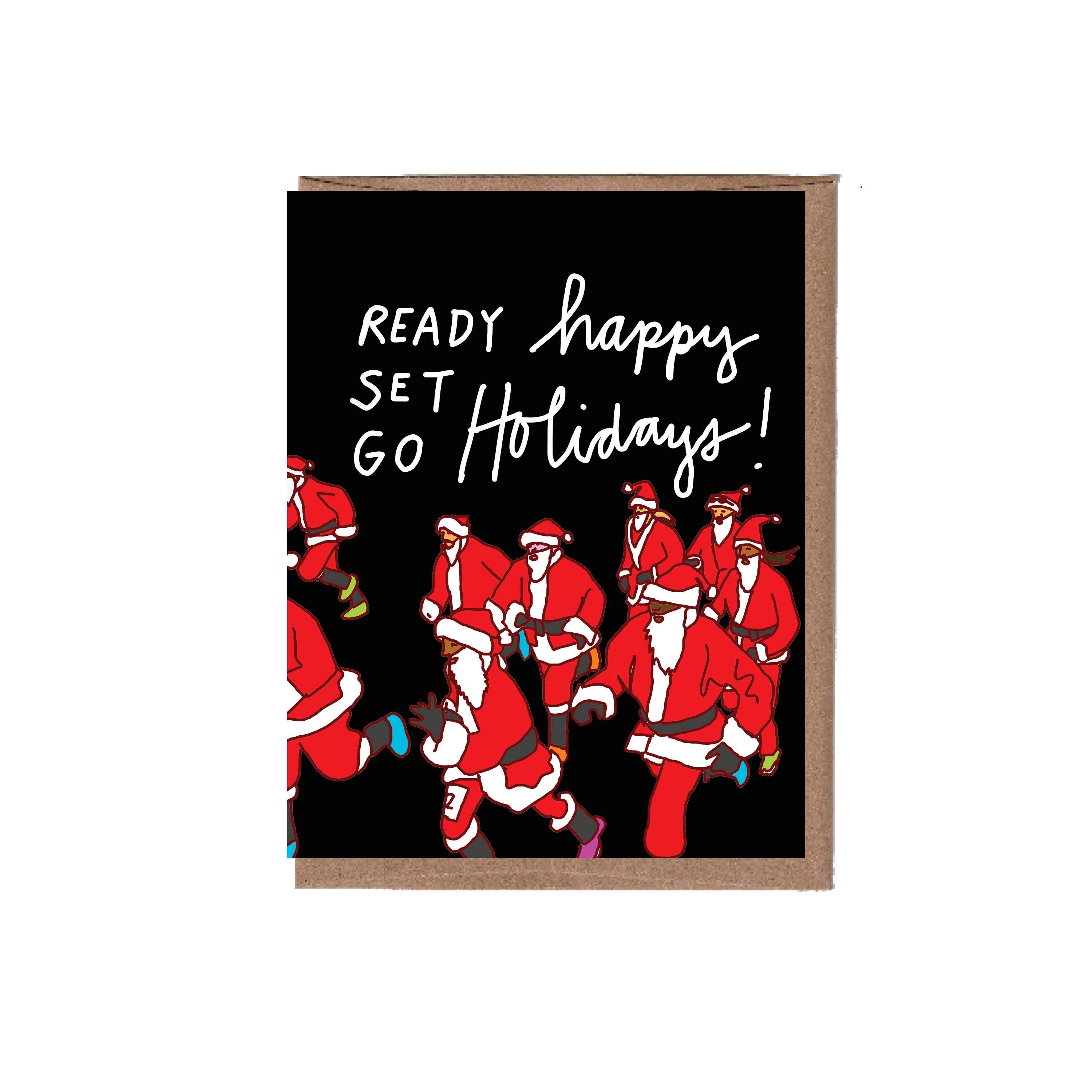 Santa Race Christmas Greeting Card