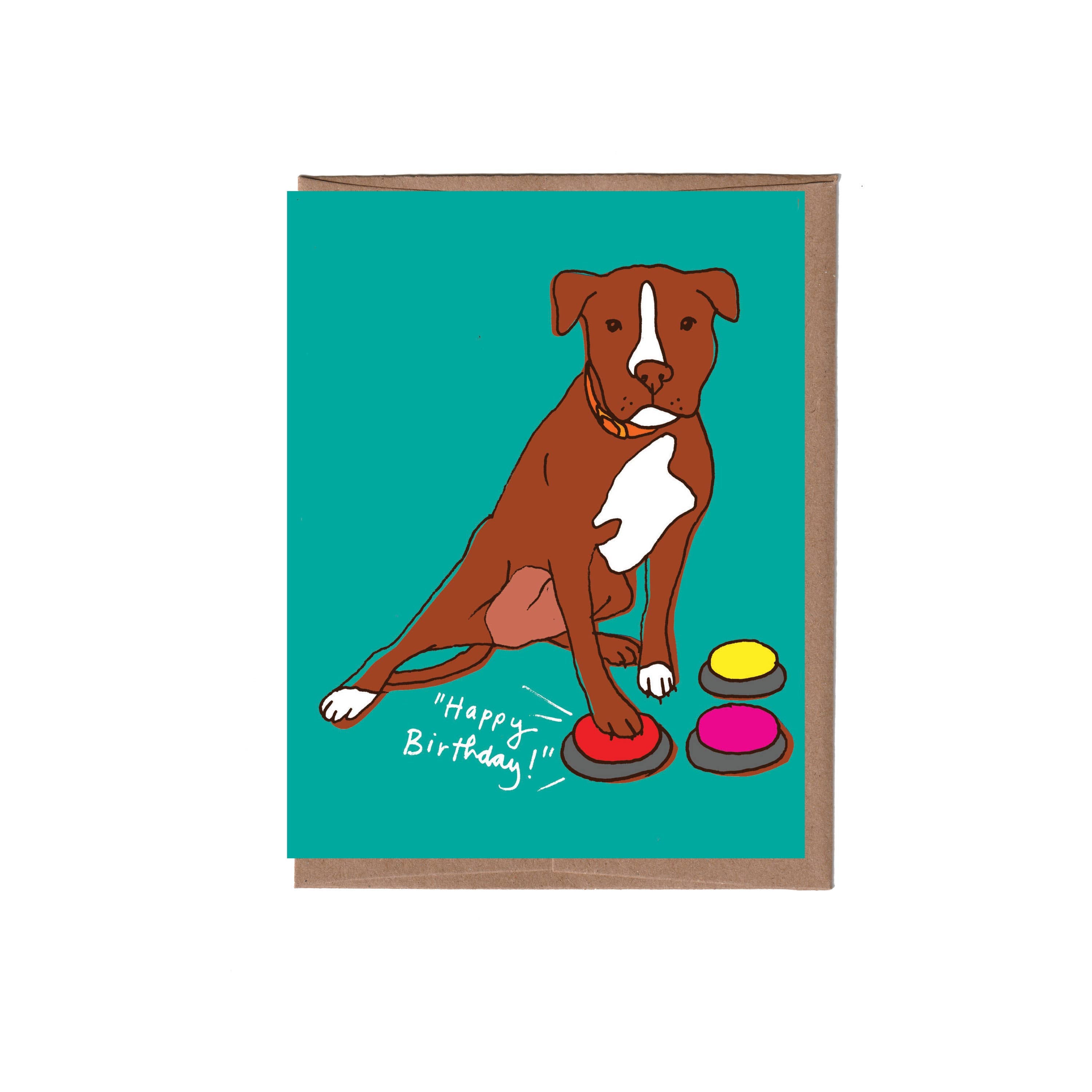 Dog Buttons Birthday Greeting Card