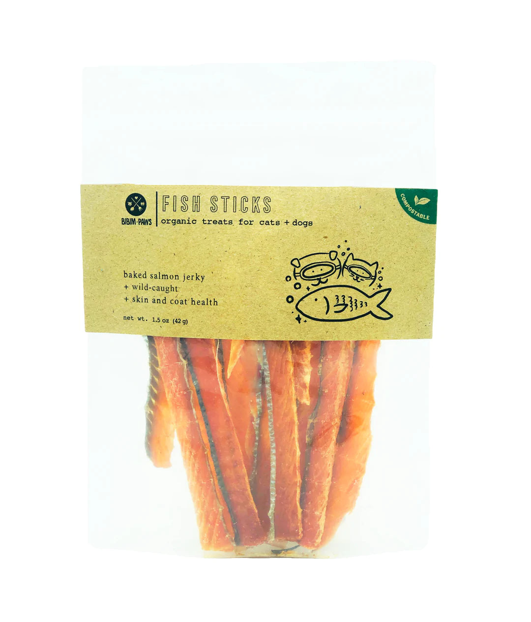 Fish Sticks - Wild Caught Salmon Treats for Cats + Dogs