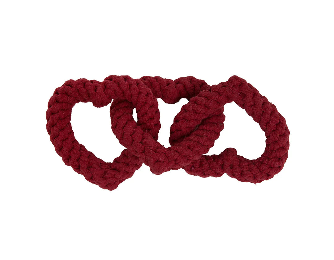 Chain of Hearts Rope Dog Toy